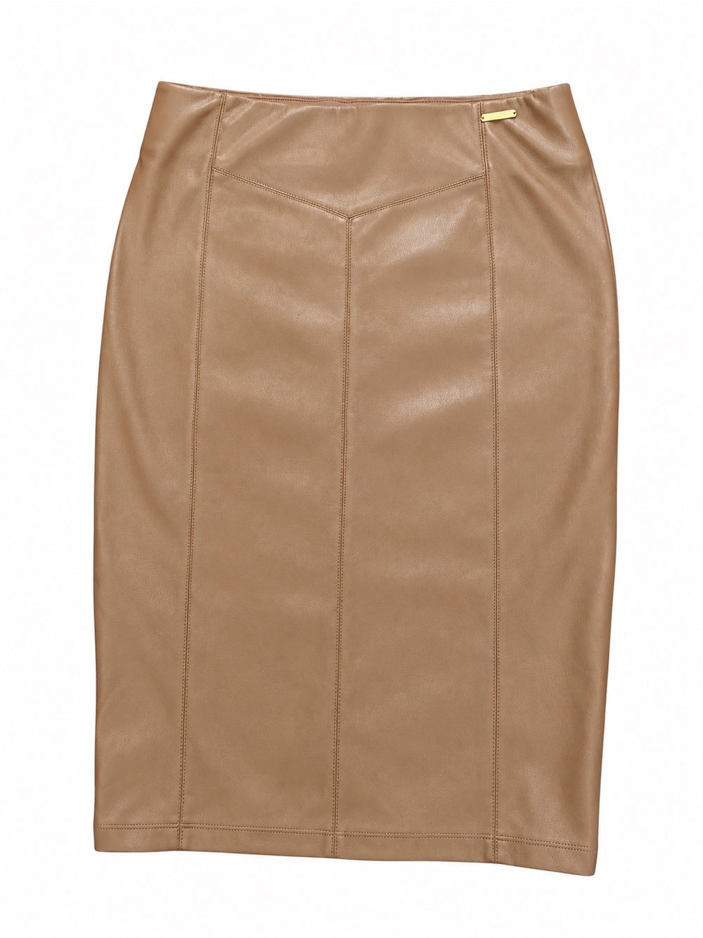 Marc New York Cognac Faux Leather Pencil Skirt Size Small NWT